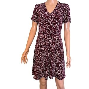 MICHAEL Michael Kors dress V-Neck Floral Dress SZ XS zip up back EUC above knee